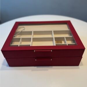 WOLF Red Jewelry Organizer with Modern Design